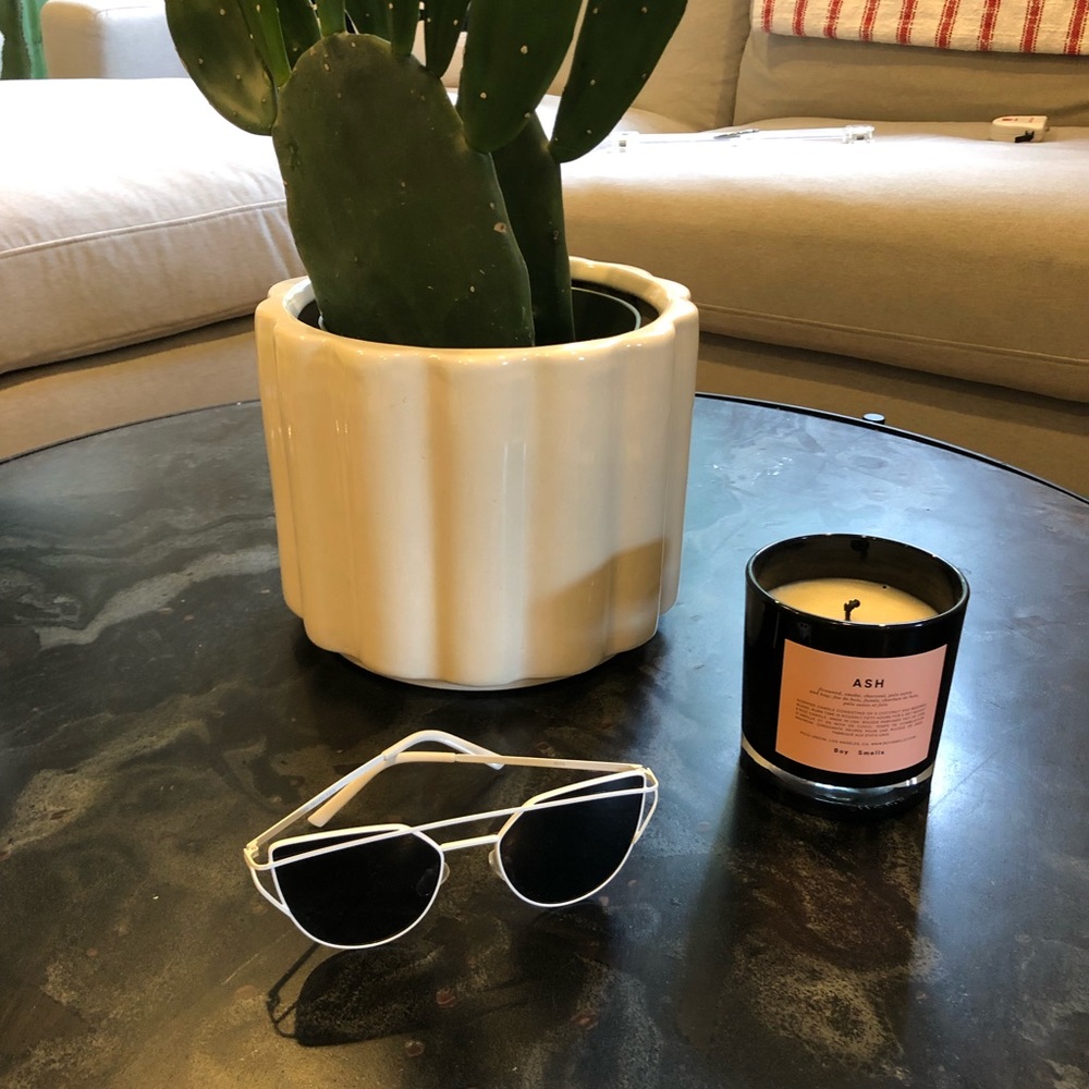 White Wireframe Cat Eye Sunglasses